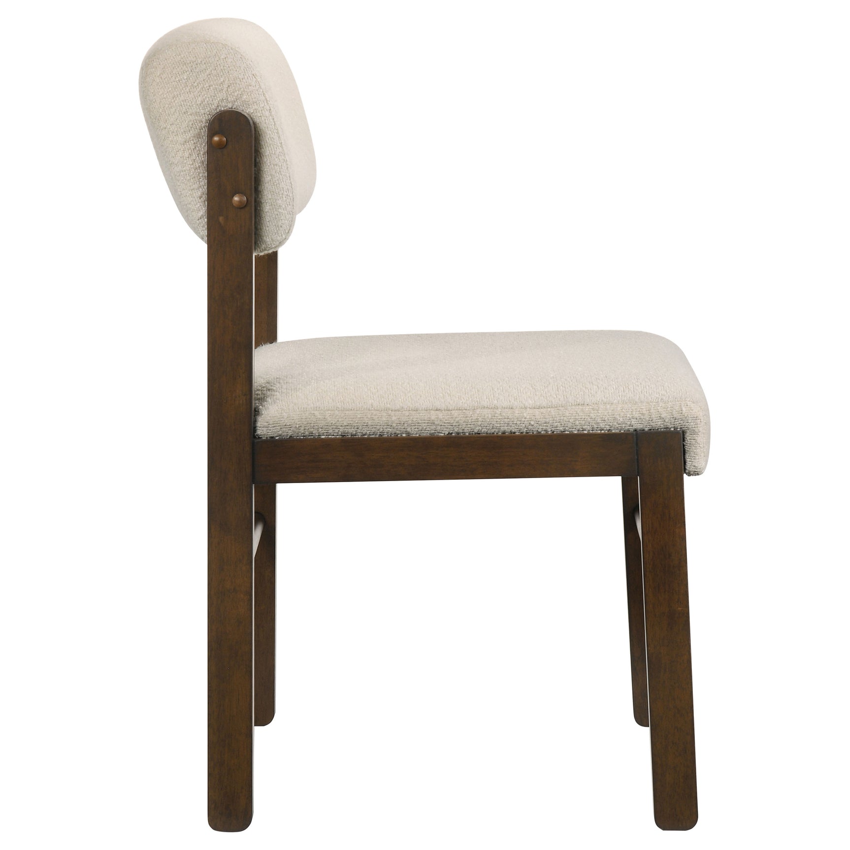 Kehoe Cream/Walnut Upholstered Dining Side Chair (Set of 2) - Ornate Home