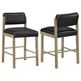 Kehoe Natural Oak/Black Upholstered Counter Height Chair (Set of 2) - Ornate Home