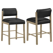 Kehoe Natural Oak/Black Upholstered Counter Height Chair (Set of 2) - Ornate Home