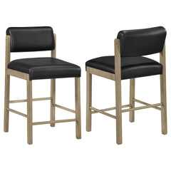 Kehoe Natural Oak/Black Upholstered Counter Height Chair (Set of 2) - Ornate Home