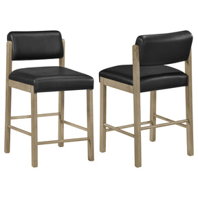 Kehoe Natural Oak/Black Upholstered Counter Height Chair (Set of 2) - Ornate Home
