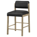 Kehoe Natural Oak/Black Upholstered Counter Height Chair (Set of 2) - Ornate Home