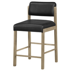 Kehoe Natural Oak/Black Upholstered Counter Height Chair (Set of 2) - Ornate Home
