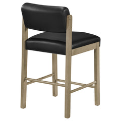 Kehoe Natural Oak/Black Upholstered Counter Height Chair (Set of 2) - Ornate Home