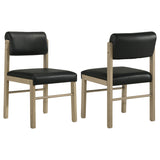 Kehoe Natural Oak/Black Upholstered Dining Side Chair (Set of 2) - Ornate Home
