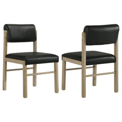 Kehoe Natural Oak/Black Upholstered Dining Side Chair (Set of 2) - Ornate Home