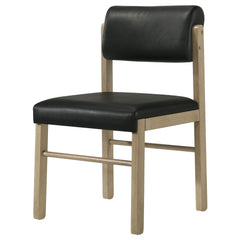 Kehoe Natural Oak/Black Upholstered Dining Side Chair (Set of 2) - Ornate Home