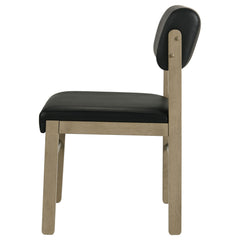 Kehoe Natural Oak/Black Upholstered Dining Side Chair (Set of 2) - Ornate Home