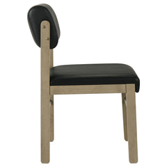 Kehoe Natural Oak/Black Upholstered Dining Side Chair (Set of 2) - Ornate Home