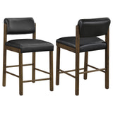 Kehoe Walnut/Black Upholstered Counter Height Chair- (Set of 2) - Ornate Home