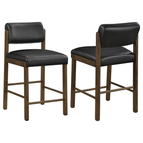 Kehoe Walnut/Black Upholstered Counter Height Chair- (Set of 2) - Ornate Home