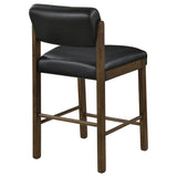 Kehoe Walnut/Black Upholstered Counter Height Chair- (Set of 2) - Ornate Home