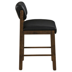 Kehoe Walnut/Black Upholstered Counter Height Chair- (Set of 2) - Ornate Home