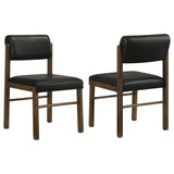 Kehoe Walnut/Black Upholstered Dining Side Chair (Set of 2) - Ornate Home