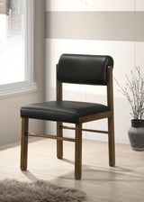 Kehoe Walnut/Black Upholstered Dining Side Chair (Set of 2) - Ornate Home