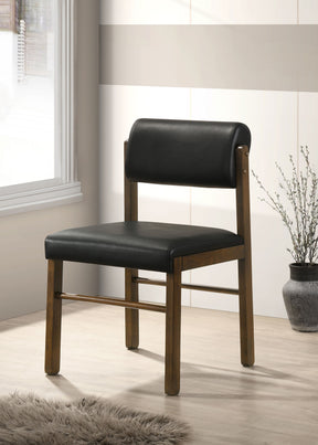 Kehoe Walnut/Black Upholstered Dining Side Chair (Set of 2) - Ornate Home