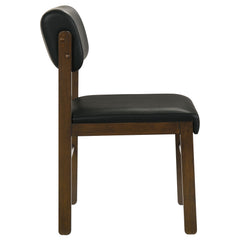 Kehoe Walnut/Black Upholstered Dining Side Chair (Set of 2) - Ornate Home