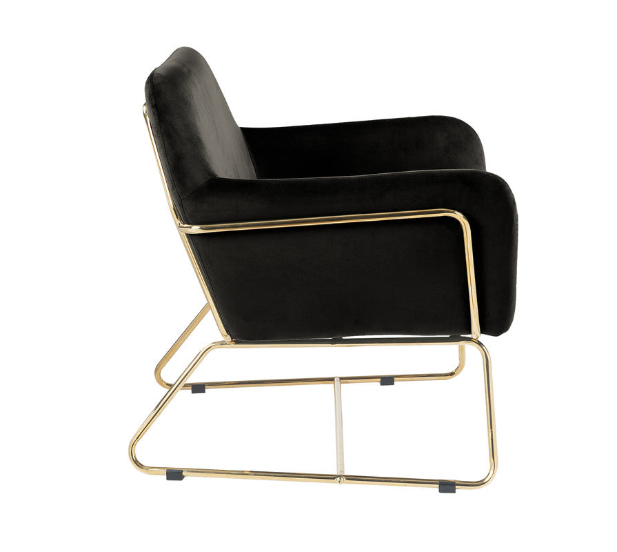 Keira Black 29.5"W Velvet Accent Chair - Ornate Home