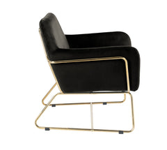 Keira Black 29.5"W Velvet Accent Chair - Ornate Home