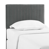 Keira Gray Performance Velvet Twin Headboard - Ornate Home