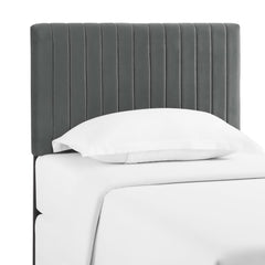 Keira Gray Performance Velvet Twin Headboard - Ornate Home