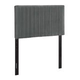Keira Gray Performance Velvet Twin Headboard - Ornate Home
