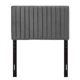 Keira Gray Performance Velvet Twin Headboard - Ornate Home