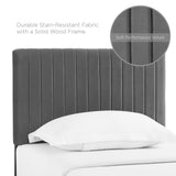 Keira Gray Performance Velvet Twin Headboard - Ornate Home