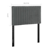 Keira Gray Performance Velvet Twin Headboard - Ornate Home