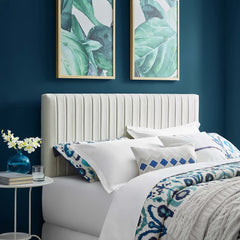 Keira Ivory Performance Velvet Full / Queen Headboard - Ornate Home