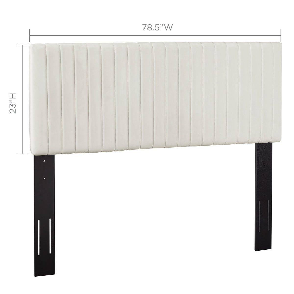 Keira Ivory Performance Velvet King/California King Headboard - Ornate Home