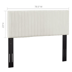 Keira Ivory Performance Velvet King/California King Headboard - Ornate Home