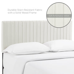 Keira Ivory Performance Velvet King/California King Headboard - Ornate Home