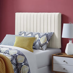 Keira Ivory Performance Velvet Twin Headboard - Ornate Home