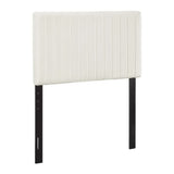 Keira Ivory Performance Velvet Twin Headboard - Ornate Home