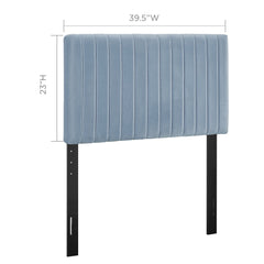 Keira Light Blue Performance Velvet Twin Headboard - Ornate Home