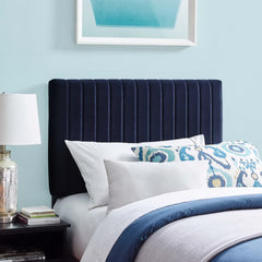 Keira Midnight Blue Performance Velvet Twin Headboard - Ornate Home