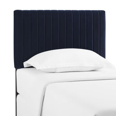 Keira Midnight Blue Performance Velvet Twin Headboard - Ornate Home