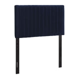 Keira Midnight Blue Performance Velvet Twin Headboard - Ornate Home