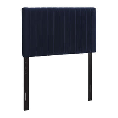Keira Midnight Blue Performance Velvet Twin Headboard - Ornate Home
