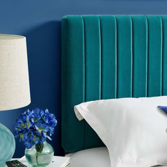 Keira Teal Performance Velvet Full / Queen Headboard - Ornate Home