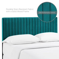 Keira Teal Performance Velvet Full / Queen Headboard - Ornate Home