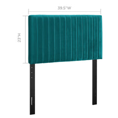 Keira Teal Performance Velvet Twin Headboard - Ornate Home