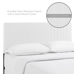 Keira White Faux Leather Full / Queen Headboard - Ornate Home