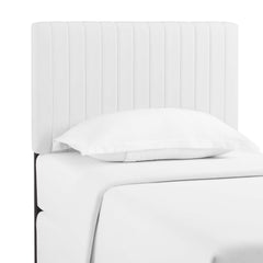 Keira White Faux Leather Twin Headboard - Ornate Home