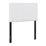 Keira White Faux Leather Twin Headboard - Ornate Home