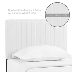 Keira White Faux Leather Twin Headboard - Ornate Home
