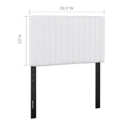 Keira White Faux Leather Twin Headboard - Ornate Home