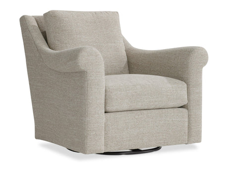 Keirnan Beige/Tan Fabric Swivel Chair - Ornate Home