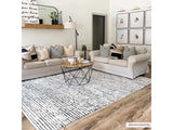 Keita Cream & Black Grid Plush Rug - Ornate Home